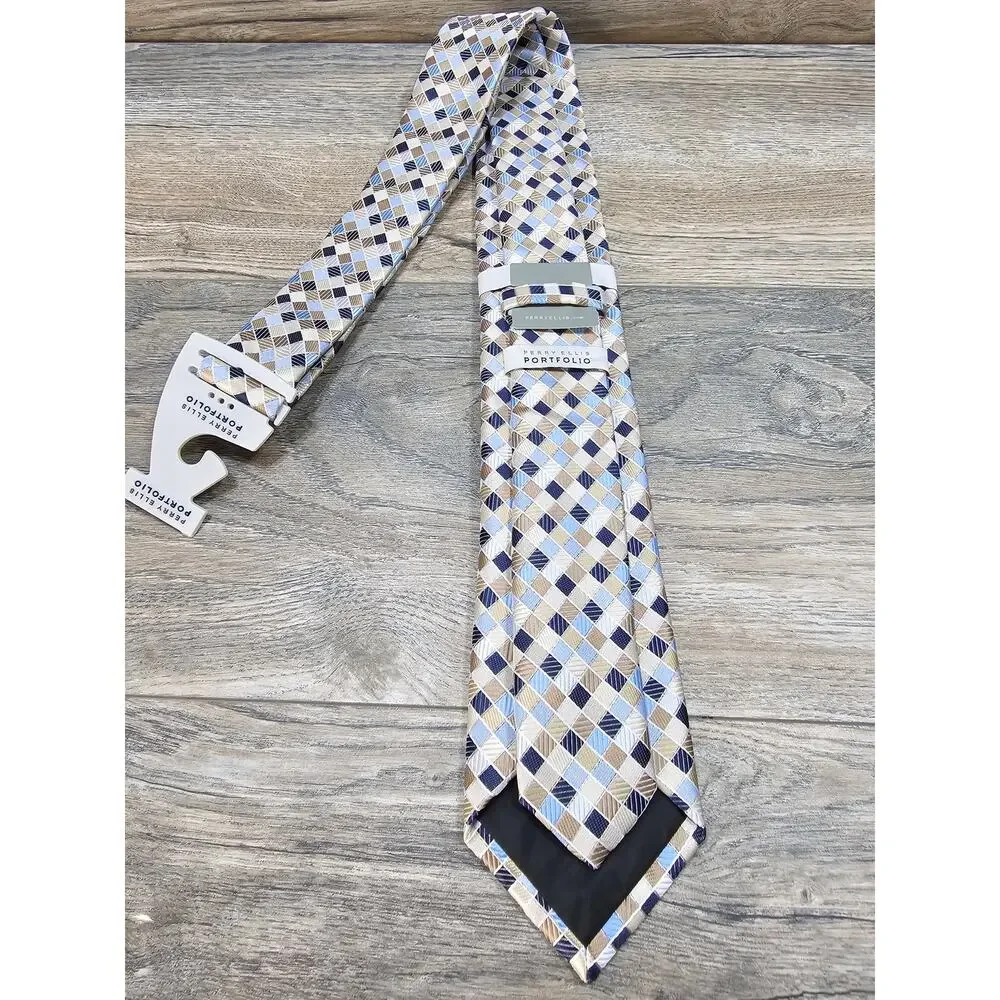 Perry Ellis Portfolio Men's 100% Polyester Tie Geometric Pattern